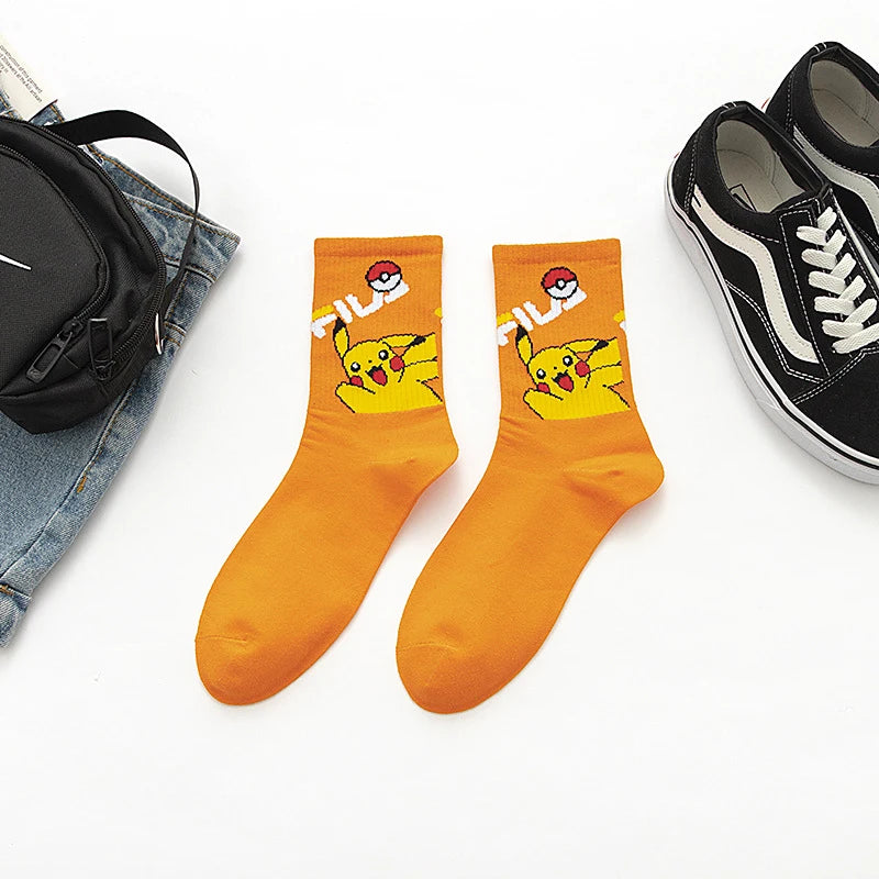 Bandai Pokemon cartoon socks men women Christmas Halloween Hip Hop Street Fashion Inspired Novelty Funny Casual Crew Socks
