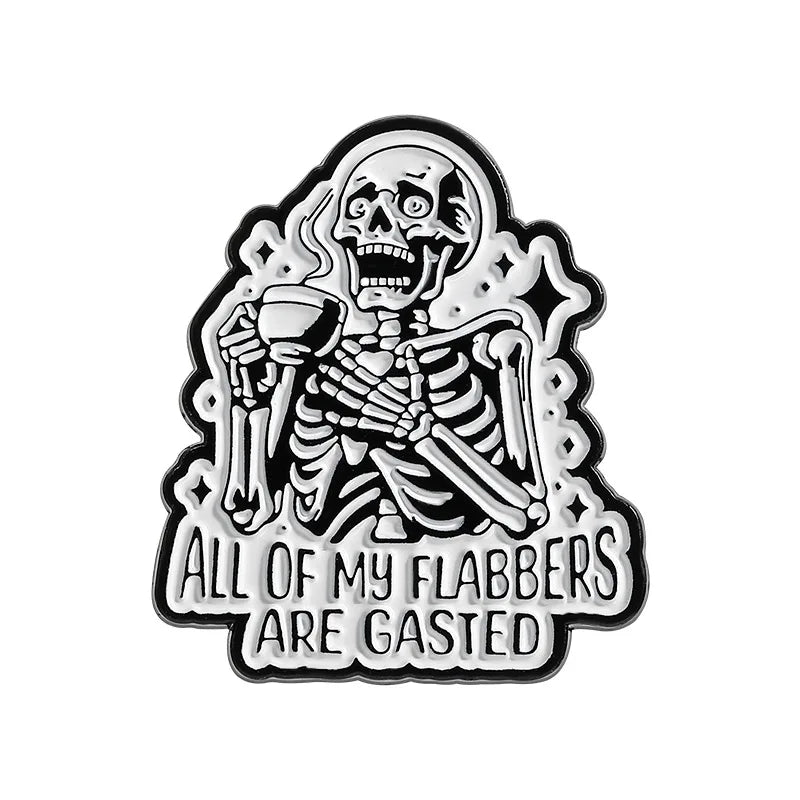 Halloween Skull Ghost Enamel Pins Stay Weird Letters Brooch Cartoon Cloak Black Cat Bone Coffin Sickle Lapel Badges Jewelry Gift