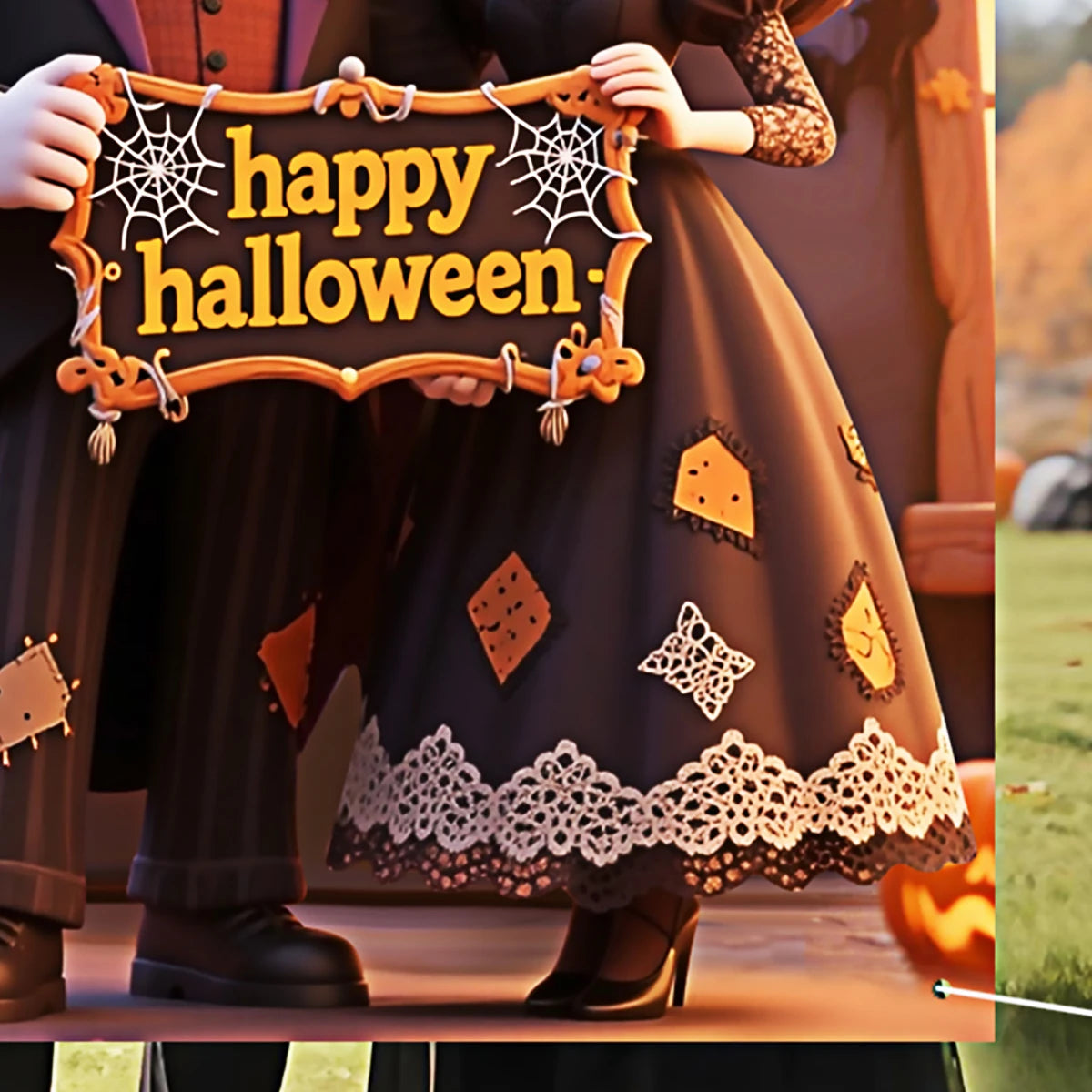 Halloween Photo Background Cloth Indoor and Outdoor Party Decoration Hanging Bra Flag Punching Commemorative Funny Banner