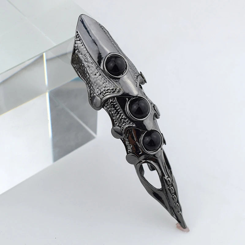 Dragon Skull Finger Long Rings Punk Rock Animal Skull Finger Long Rings Halloween Cosplay Costume Accessories Jewelry Vintage