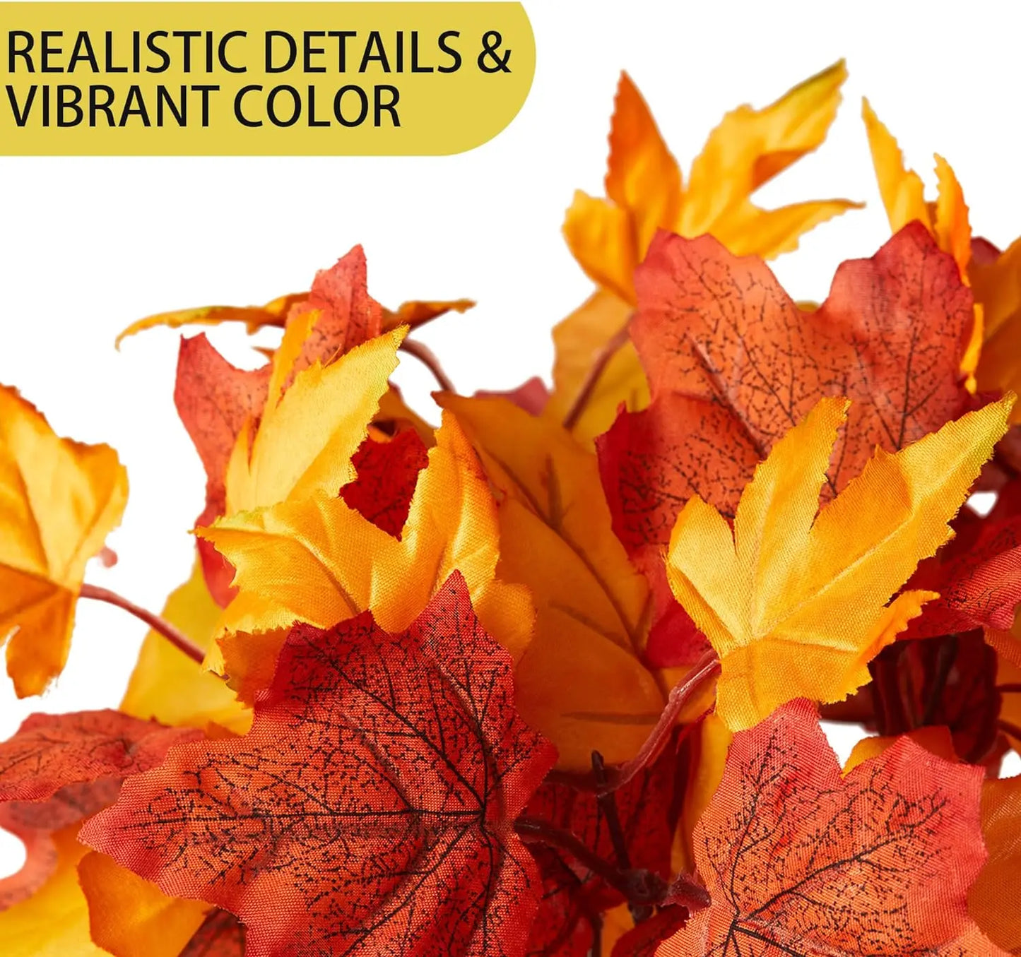 35cm Autumn Artificial Maple Leaves Bouquet Silk Plants Branch for Halloween Thanksgiving Day Fireplace Festival Home Fall Decor