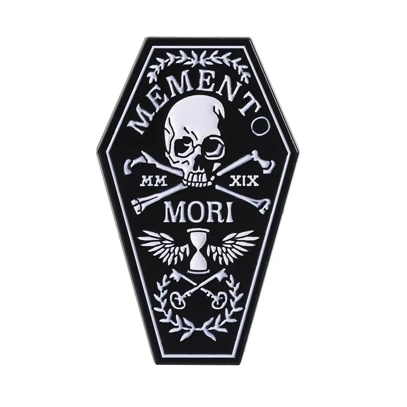 Halloween Skull Ghost Enamel Pins Stay Weird Letters Brooch Cartoon Cloak Black Cat Bone Coffin Sickle Lapel Badges Jewelry Gift
