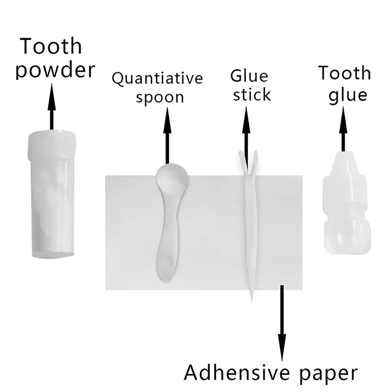 Non-toxic Falseteeth Solid Glue Set Halloween Denture Glue Vampire Dentures Scary Cosplay Fake Teeth Glue Tooth Gaps Repair Kit