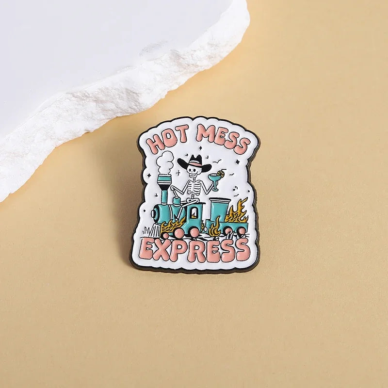 Halloween Skull Ghost Enamel Pins Stay Weird Letters Brooch Cartoon Cloak Black Cat Bone Coffin Sickle Lapel Badges Jewelry Gift