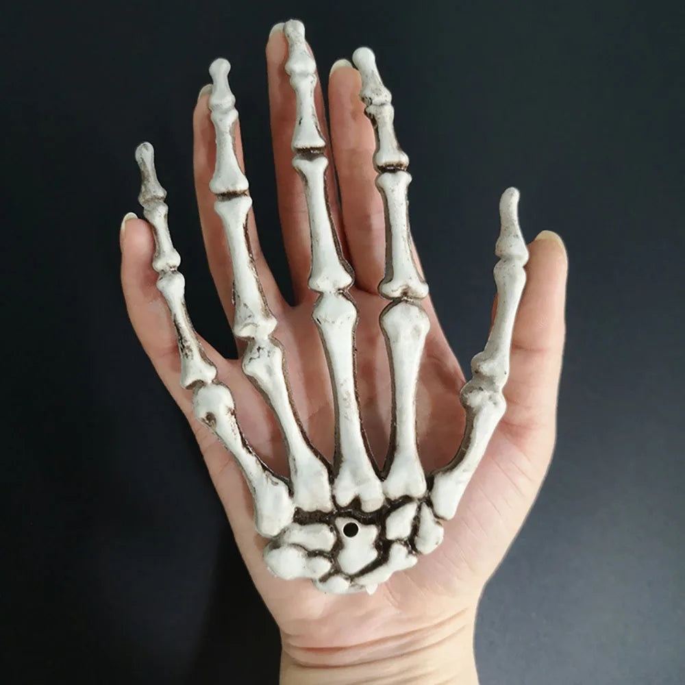 1 Pairs Halloween Skeleton Hands,Realistic Plastic Human Hand Bone,Haunted House Horror Decoration Props