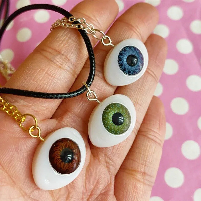 doll eyes necklace halloween style Chain Necklace initial fashion necklaces 2022 woman y2k