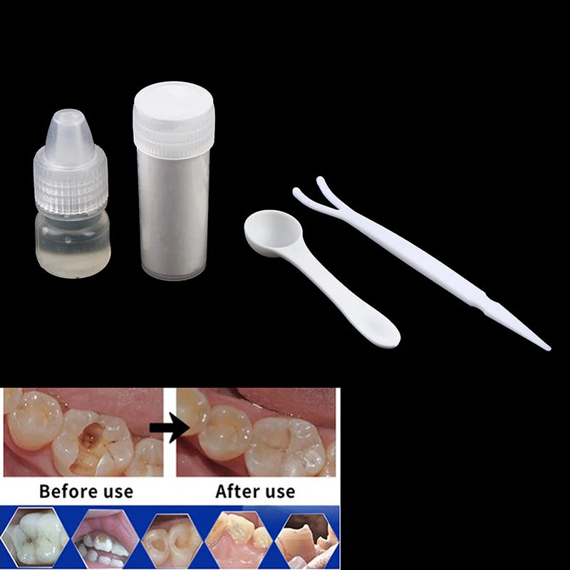 Non-toxic Falseteeth Solid Glue Set Halloween Denture Glue Vampire Dentures Scary Cosplay Fake Teeth Glue Tooth Gaps Repair Kit