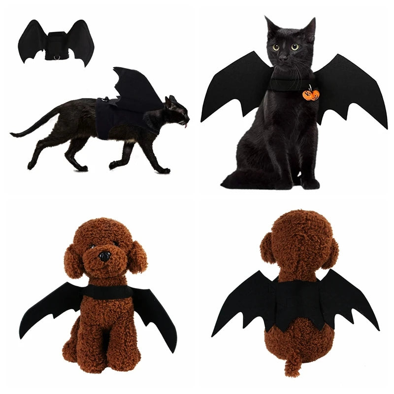 Pet Cat Bat Wings Cat Halloween Costume Puppy Collar Leads Cosplay Props Halloween Party Dress Up Accessories Pet Supplies