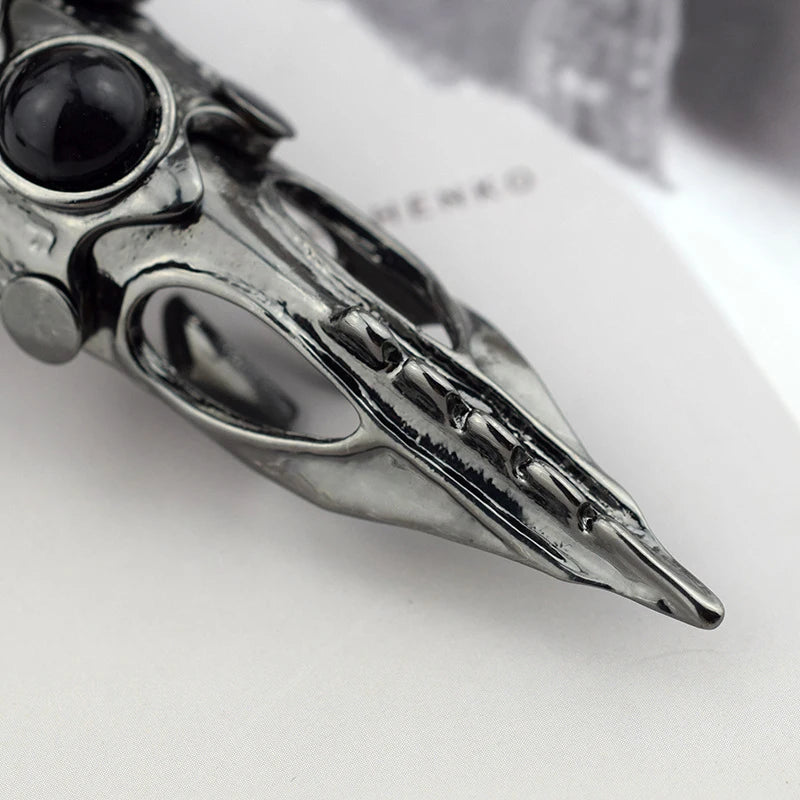 Dragon Skull Finger Long Rings Punk Rock Animal Skull Finger Long Rings Halloween Cosplay Costume Accessories Jewelry Vintage