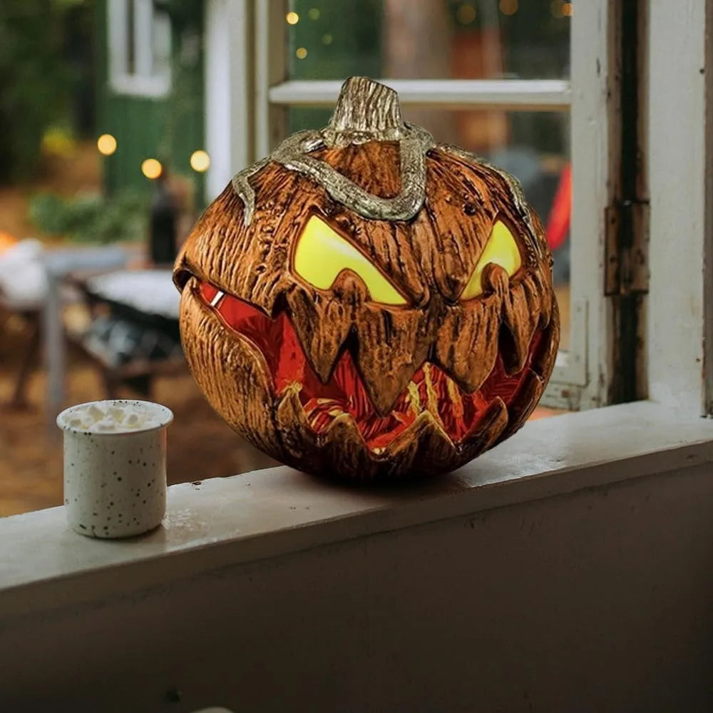 Thriller Halloween Scary Pumpkin Head With Lifting Function With Light And Sound Extendable Talking Pumpkins