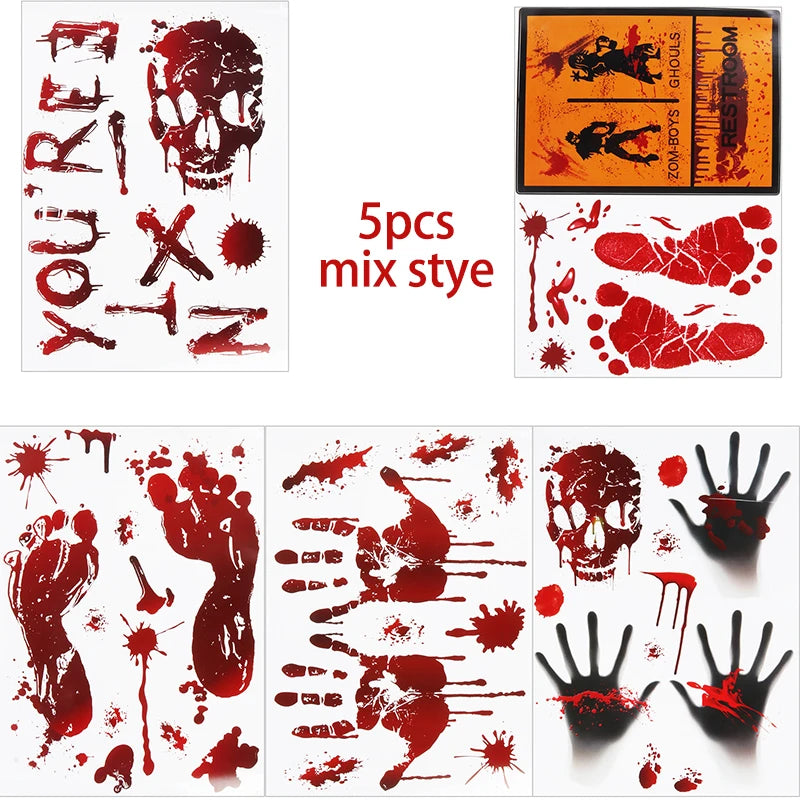 Scary Skeleton Window Sticker Halloween Party Supplies Scary Ghost Window Decals Haunted House Decor Halloween Decorations 2024