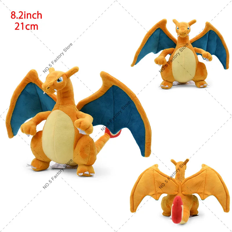 Mega Charizard X Y Plush Toys Charizard Evolution Doll Soft Stuffed Toys Animals Peluche Halloween Gifts for Children 8-10 Inch