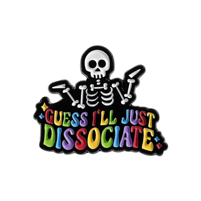 Halloween Skull Ghost Enamel Pins Stay Weird Letters Brooch Cartoon Cloak Black Cat Bone Coffin Sickle Lapel Badges Jewelry Gift