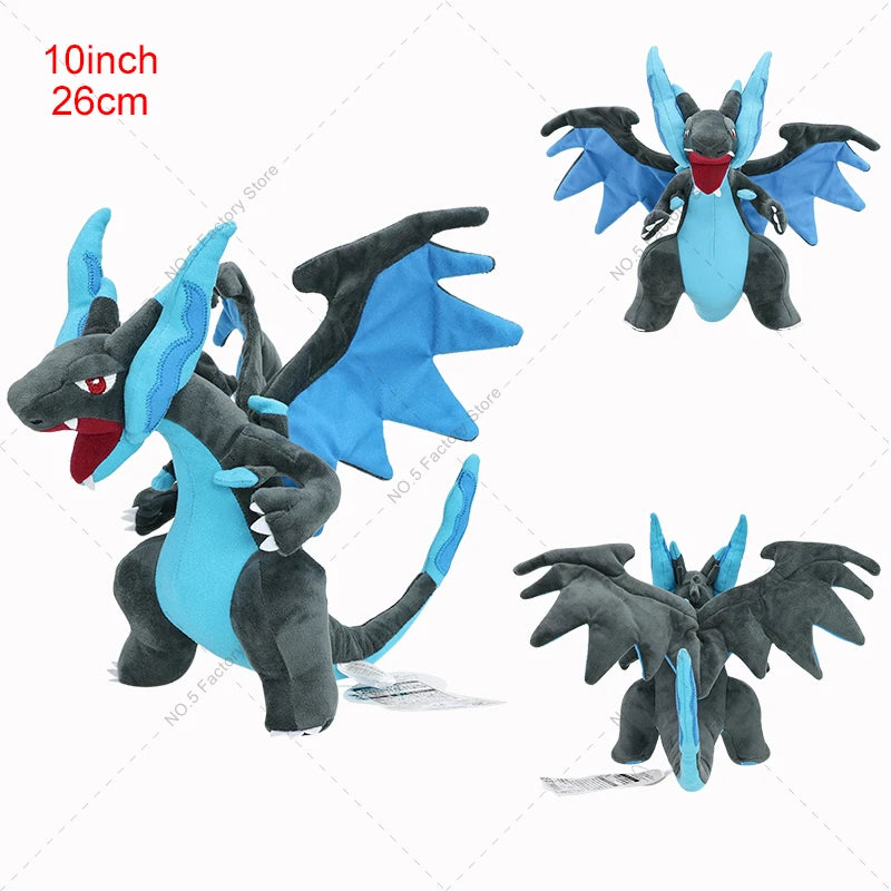 Mega Charizard X Y Plush Toys Charizard Evolution Doll Soft Stuffed Toys Animals Peluche Halloween Gifts for Children 8-10 Inch