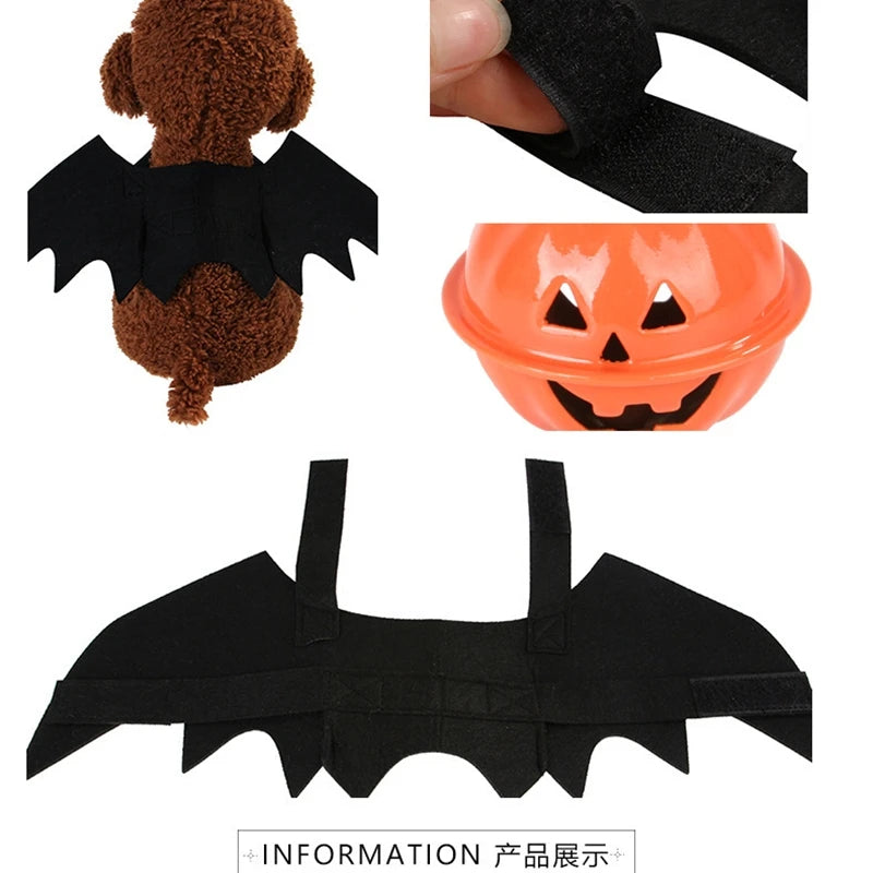 Pet Cat Bat Wings Cat Halloween Costume Puppy Collar Leads Cosplay Props Halloween Party Dress Up Accessories Pet Supplies