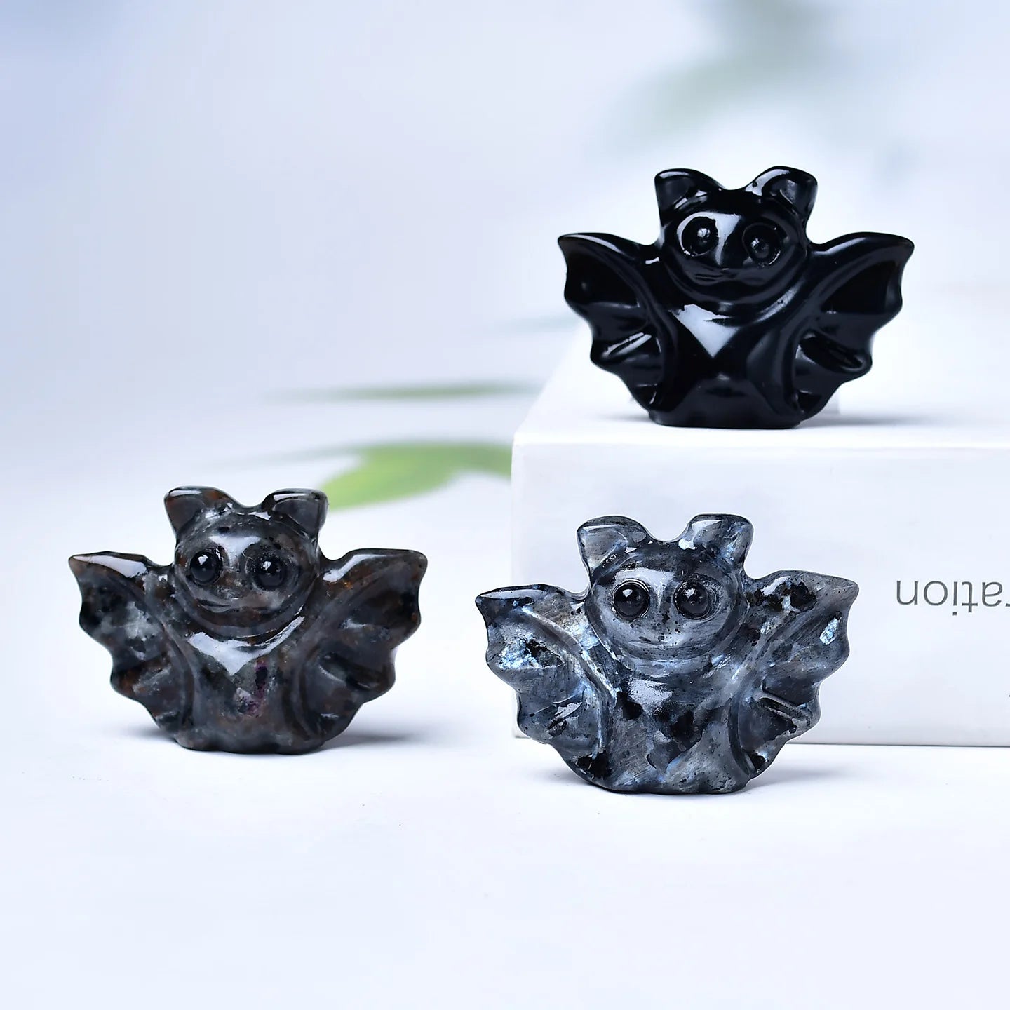 Crystal carved bat, a perfect Halloween crystal gift, a mini item