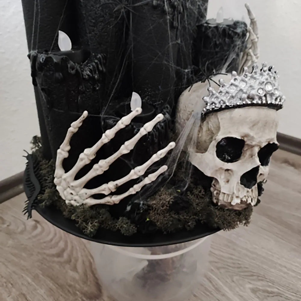 1 Pairs Halloween Skeleton Hands,Realistic Plastic Human Hand Bone,Haunted House Horror Decoration Props