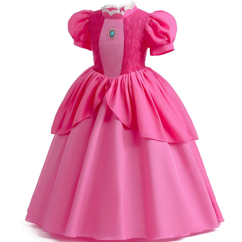 KLFLGD Black Lace Halloween Dress Up Girl's Birthday Party Performance Dress New Girl Role Playing Dress 4-12 Years Old
