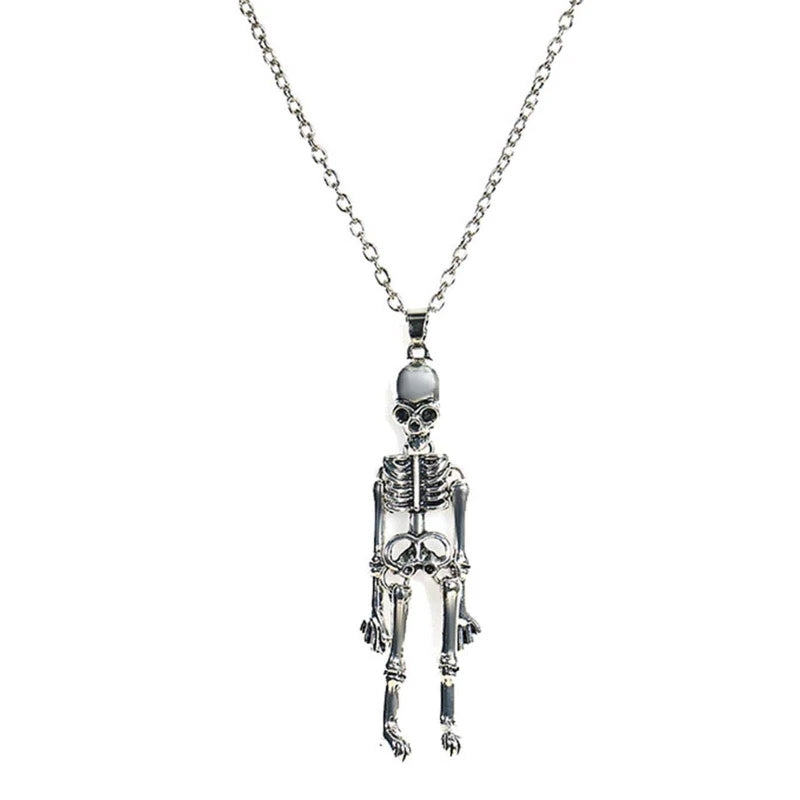 2Pcs Friendship Skeleton Skull Necklaces BFF Jewlery Halloween Skull Necklace for Best Friends Bestie Sister Couples