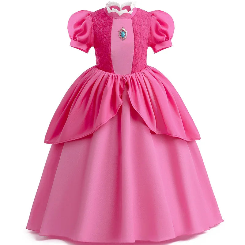 KLFLGD Black Lace Halloween Dress Up Girl's Birthday Party Performance Dress New Girl Role Playing Dress 4-12 Years Old