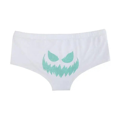 Sexy Fluorescent Lady Panties Fun Halloween Skeleton Gold Plated Women's Boxer Shorts Half Wrap Buttocks Female Boxer Briefs