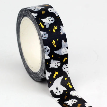 NEW 1PC 10M Deco Mushrooms Leaves Pumpkin Ghost Moon Gold Foil Halloween Washi Tape Set for Planner Masking Tape Cute Stationery