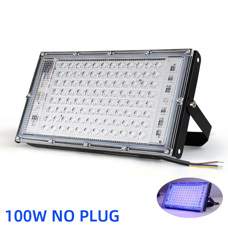 UV Floodlight Lights 50W 100W LED Stage Blacklight Ultraviolet Flood Effect Light for Halloween Xmas Dance DJ Disco Party Bar