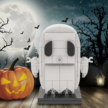 Halloween Festival Series Architecture Pumpkin Carriage Model Set Horror DIY Tombstone Grave MOC Building Block For Kid Toy Gift