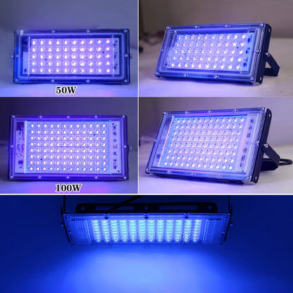 UV Floodlight Lights 50W 100W LED Stage Blacklight Ultraviolet Flood Effect Light for Halloween Xmas Dance DJ Disco Party Bar