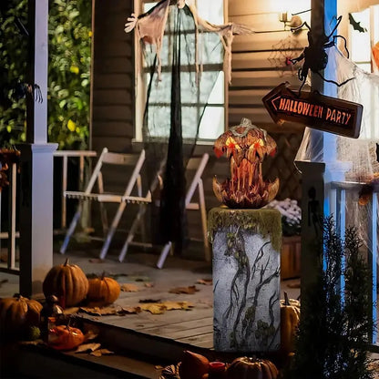 Thriller Halloween Scary Pumpkin Head With Lifting Function With Light And Sound Extendable Talking Pumpkins