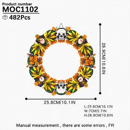 Halloween Festival Series Architecture Pumpkin Carriage Model Set Horror DIY Tombstone Grave MOC Building Block For Kid Toy Gift