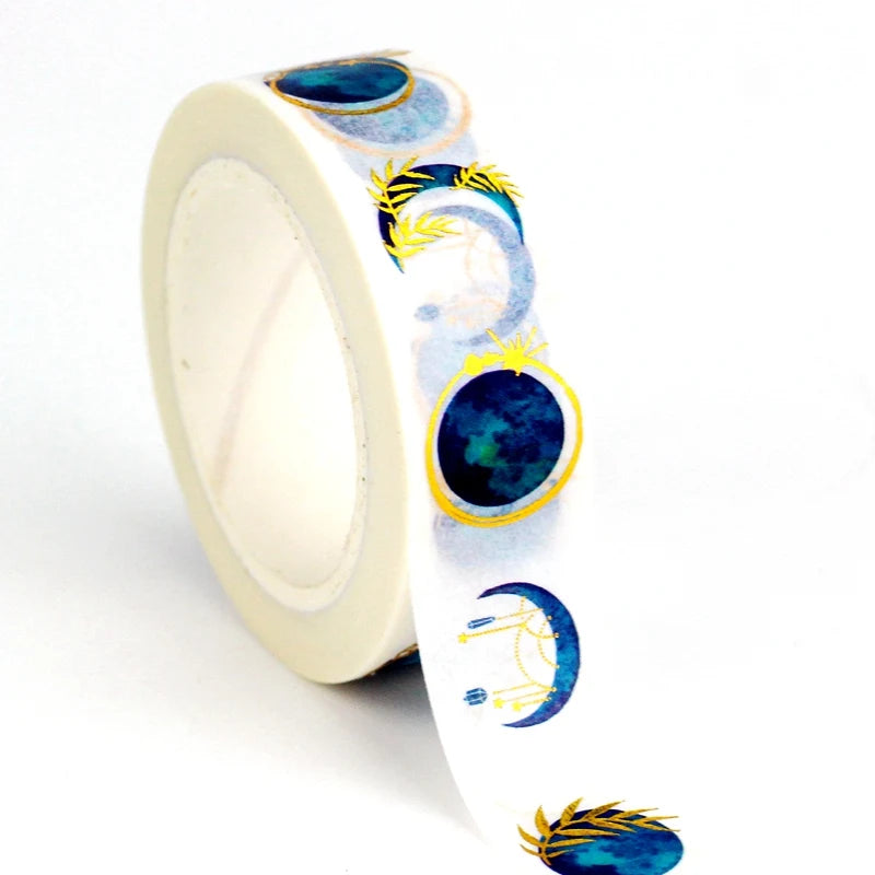 NEW 1PC 10M Deco Mushrooms Leaves Pumpkin Ghost Moon Gold Foil Halloween Washi Tape Set for Planner Masking Tape Cute Stationery