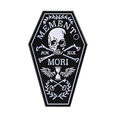 Halloween Skull Ghost Enamel Pins Stay Weird Letters Brooch Cartoon Cloak Black Cat Bone Coffin Sickle Lapel Badges Jewelry Gift