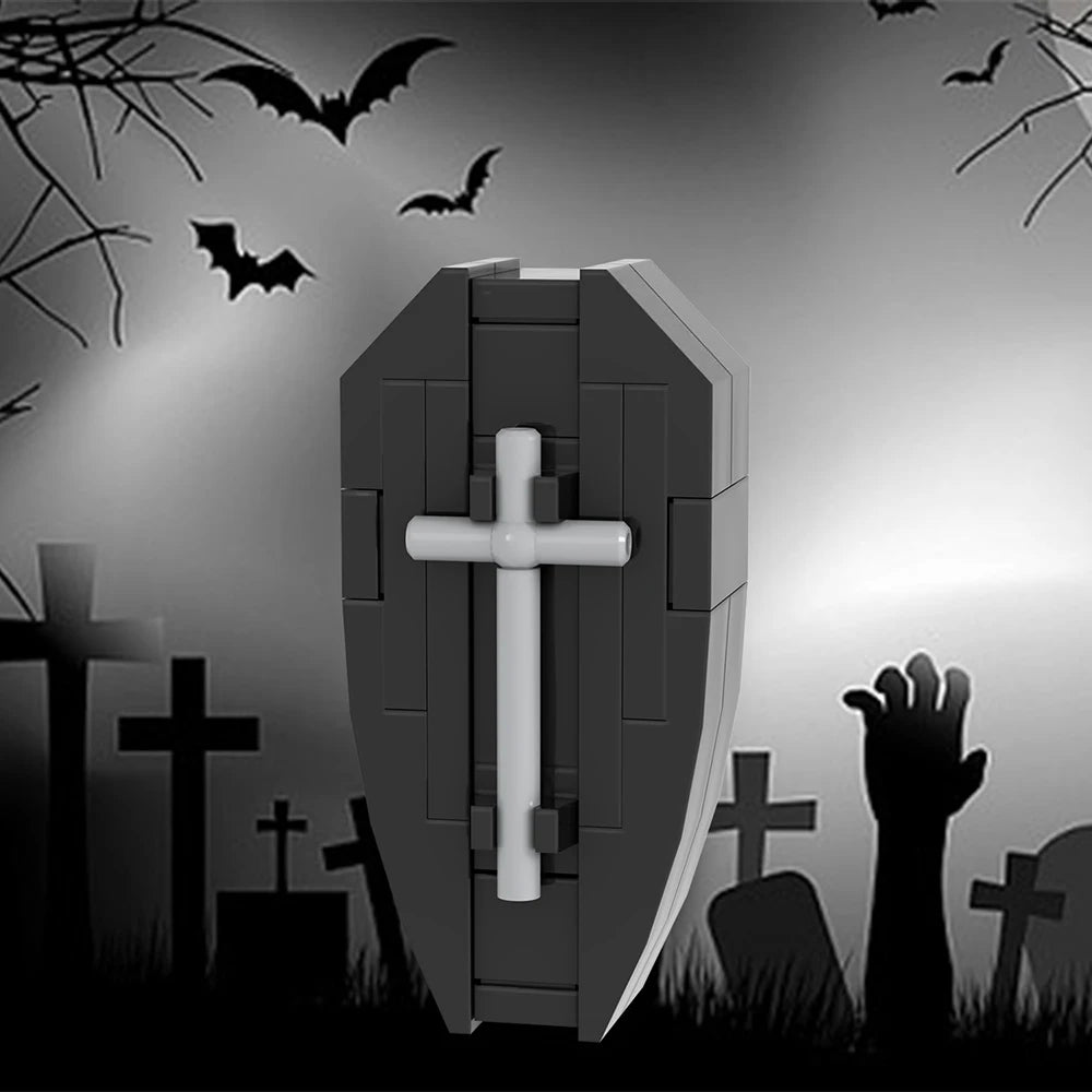 Halloween Festival Series Architecture Pumpkin Carriage Model Set Horror DIY Tombstone Grave MOC Building Block For Kid Toy Gift