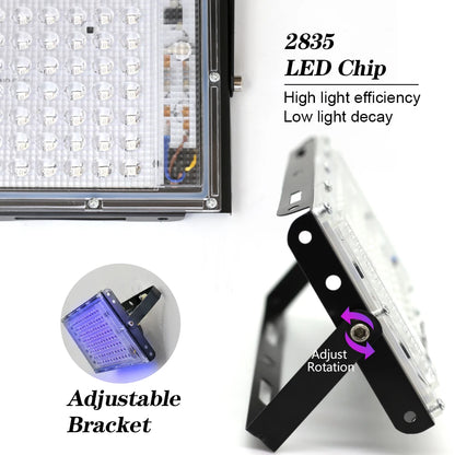 UV Floodlight Lights 50W 100W LED Stage Blacklight Ultraviolet Flood Effect Light for Halloween Xmas Dance DJ Disco Party Bar