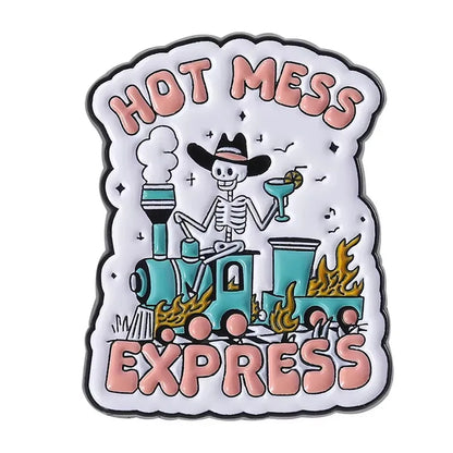 Halloween Skull Ghost Enamel Pins Stay Weird Letters Brooch Cartoon Cloak Black Cat Bone Coffin Sickle Lapel Badges Jewelry Gift