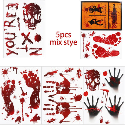 Scary Skeleton Window Sticker Halloween Party Supplies Scary Ghost Window Decals Haunted House Decor Halloween Decorations 2024