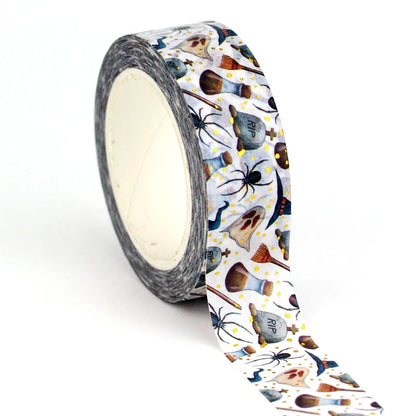 NEW 1PC 10M Deco Mushrooms Leaves Pumpkin Ghost Moon Gold Foil Halloween Washi Tape Set for Planner Masking Tape Cute Stationery