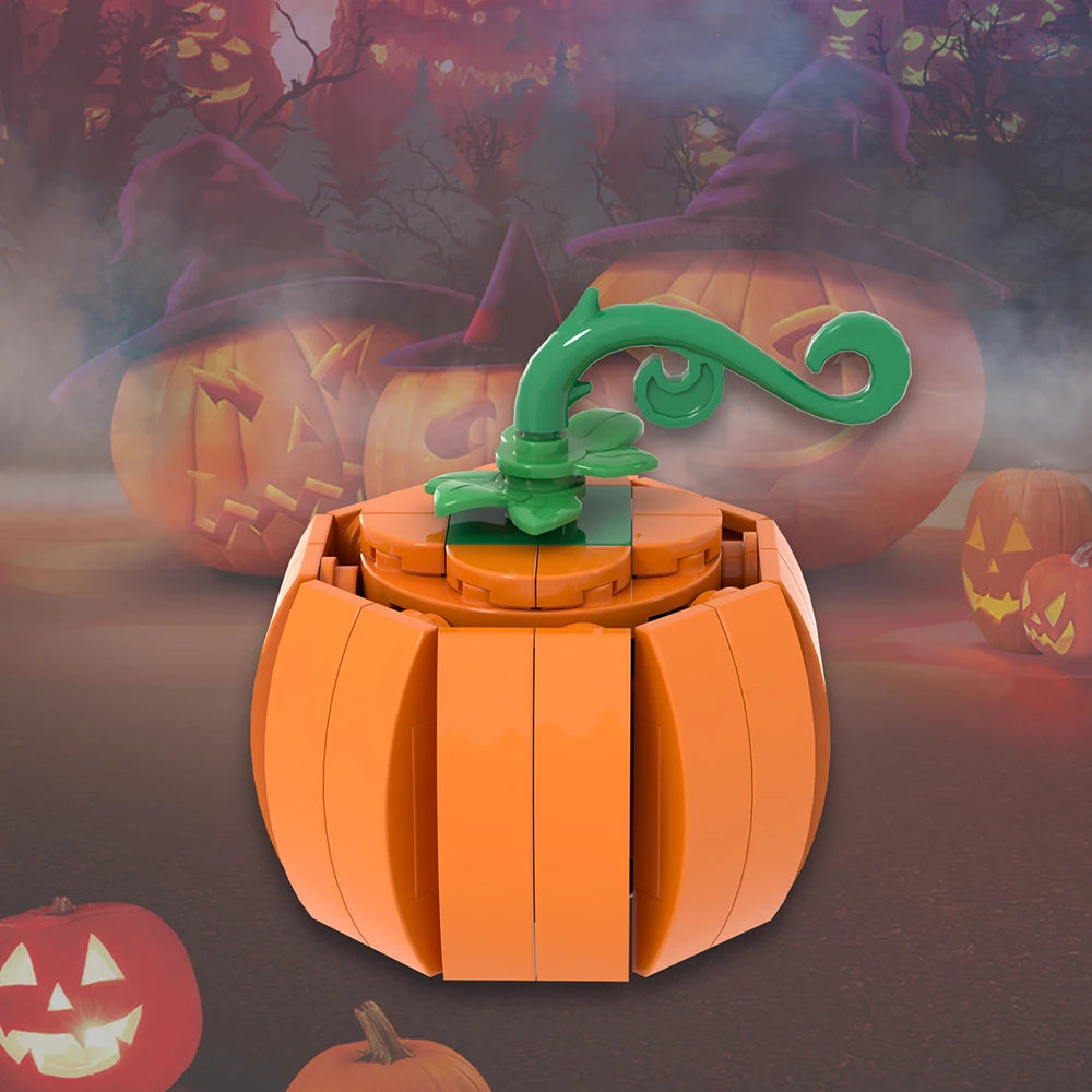 Halloween Festival Series Architecture Pumpkin Carriage Model Set Horror DIY Tombstone Grave MOC Building Block For Kid Toy Gift