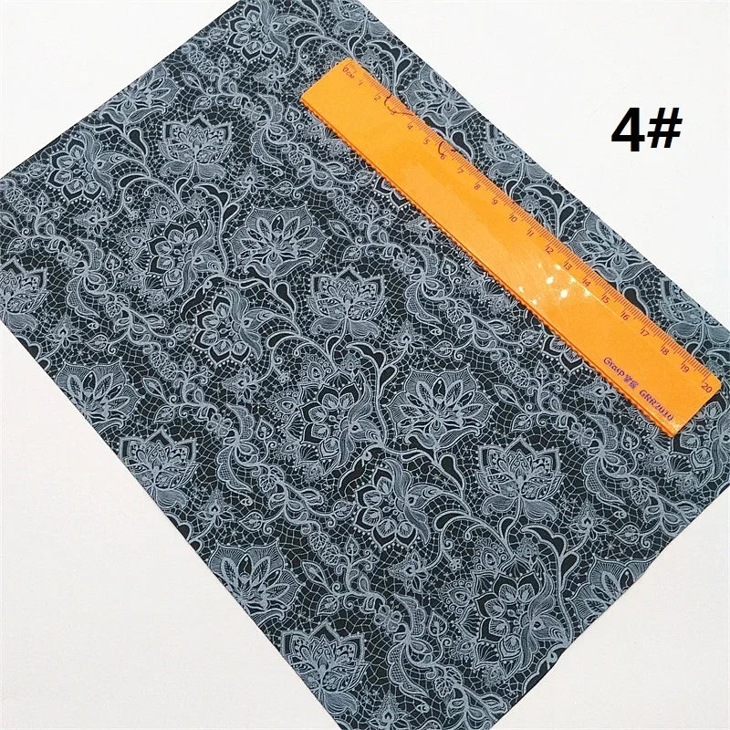 Halloween Flowers Lace Spiderwebs Custom Glitter Vinyl Fabric Sheet Glitter Leather Faux For Bows Earrings DIY A4 SIZE R2100B