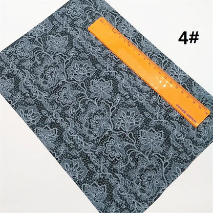 Halloween Flowers Lace Spiderwebs Custom Glitter Vinyl Fabric Sheet Glitter Leather Faux For Bows Earrings DIY A4 SIZE R2100B