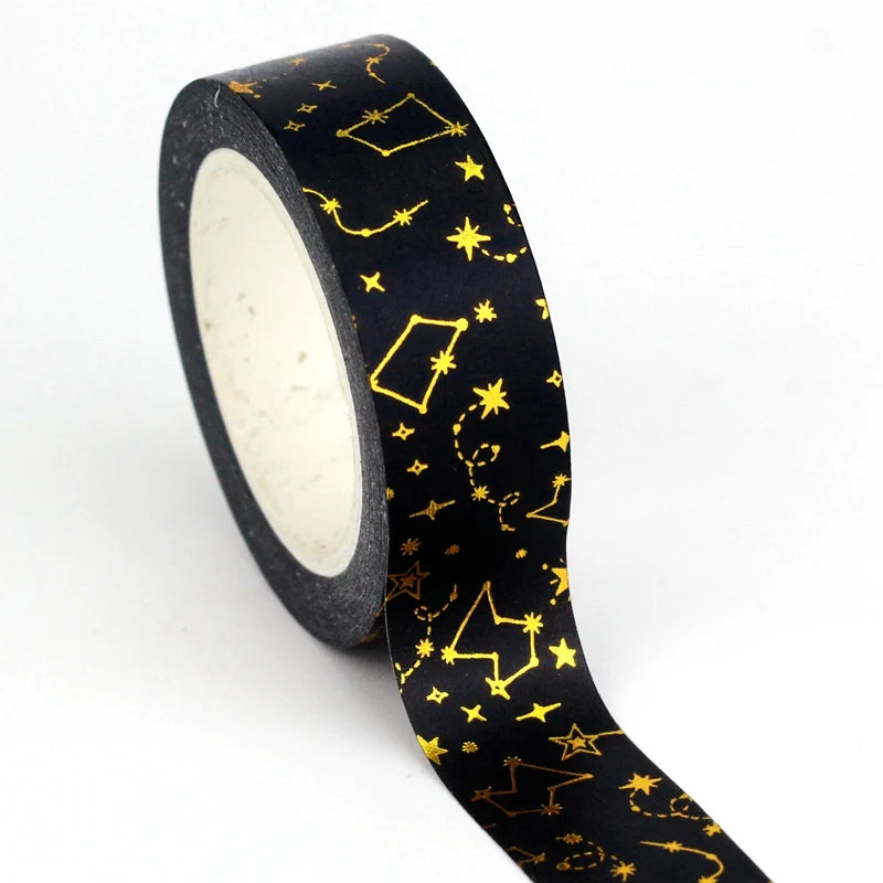 NEW 1PC 10M Deco Mushrooms Leaves Pumpkin Ghost Moon Gold Foil Halloween Washi Tape Set for Planner Masking Tape Cute Stationery