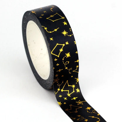 NEW 1PC 10M Deco Mushrooms Leaves Pumpkin Ghost Moon Gold Foil Halloween Washi Tape Set for Planner Masking Tape Cute Stationery