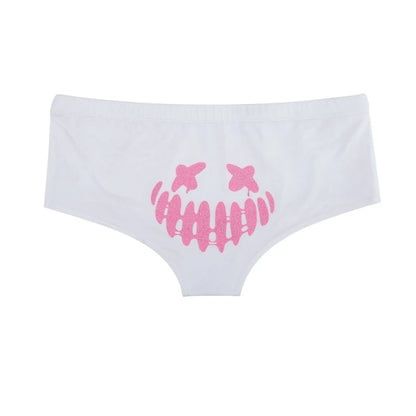 Sexy Fluorescent Lady Panties Fun Halloween Skeleton Gold Plated Women's Boxer Shorts Half Wrap Buttocks Female Boxer Briefs