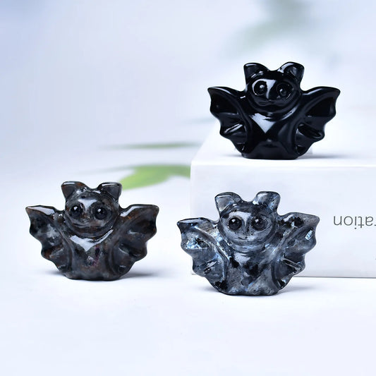 Crystal carved bat, a perfect Halloween crystal gift, a mini item