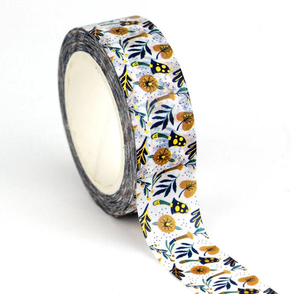NEW 1PC 10M Deco Mushrooms Leaves Pumpkin Ghost Moon Gold Foil Halloween Washi Tape Set for Planner Masking Tape Cute Stationery