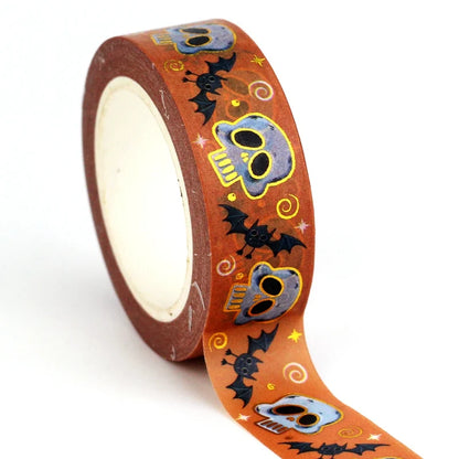 NEW 1PC 10M Deco Mushrooms Leaves Pumpkin Ghost Moon Gold Foil Halloween Washi Tape Set for Planner Masking Tape Cute Stationery