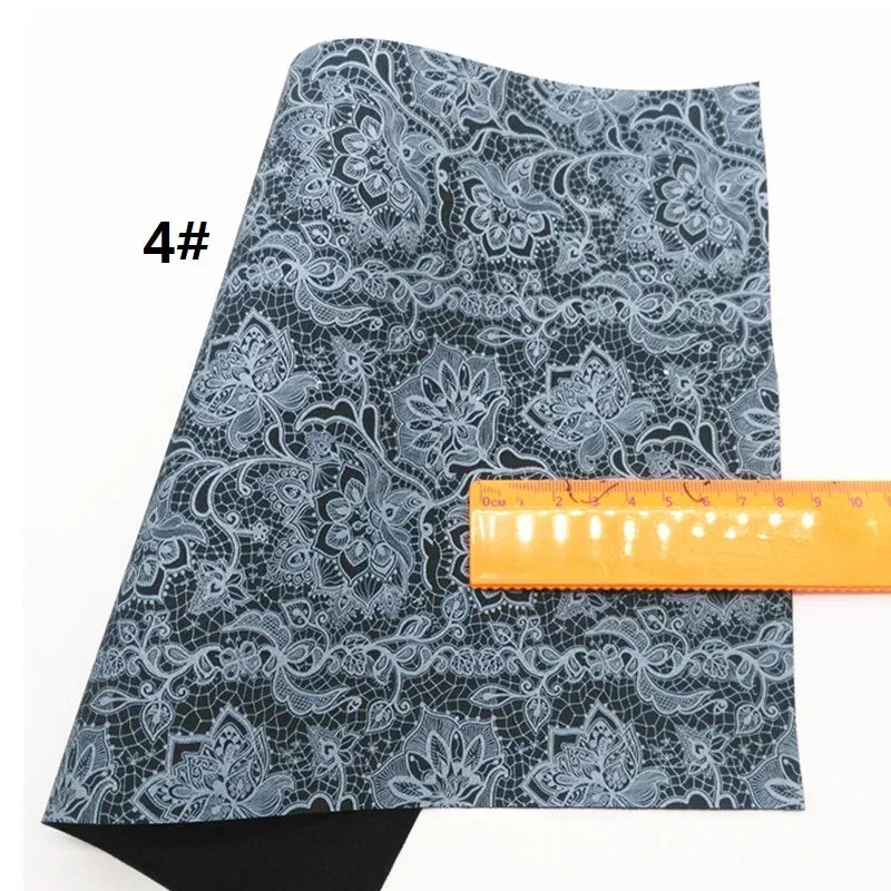 Halloween Flowers Lace Spiderwebs Custom Glitter Vinyl Fabric Sheet Glitter Leather Faux For Bows Earrings DIY A4 SIZE R2100B
