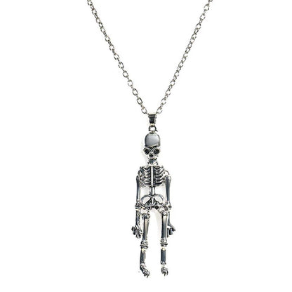 2Pcs Friendship Skeleton Skull Necklaces BFF Jewlery Halloween Skull Necklace for Best Friends Bestie Sister Couples