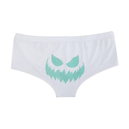 Sexy Fluorescent Lady Panties Fun Halloween Skeleton Gold Plated Women's Boxer Shorts Half Wrap Buttocks Female Boxer Briefs